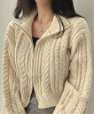 【SALE/55%OFF】HALEY PESCA HALEY PESCA/(W)ショート丈 ダブルジップ ニットトップス チェルカ トップス ニット ホワイト ...