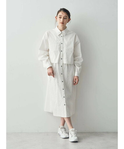 【SALE/50%OFF】YECCA VECCA レースドッキングシャツワンピース イェッカヴェッカ ワンピース・ドレス シャツワンピース ホワイト【送料無料】 【SALE/50%OFF】YECCA VECCA レースドッキングシャツワンピース イェッカヴェッカ ワンピース・ドレス シャツワンピース ホワイト【送料無料】