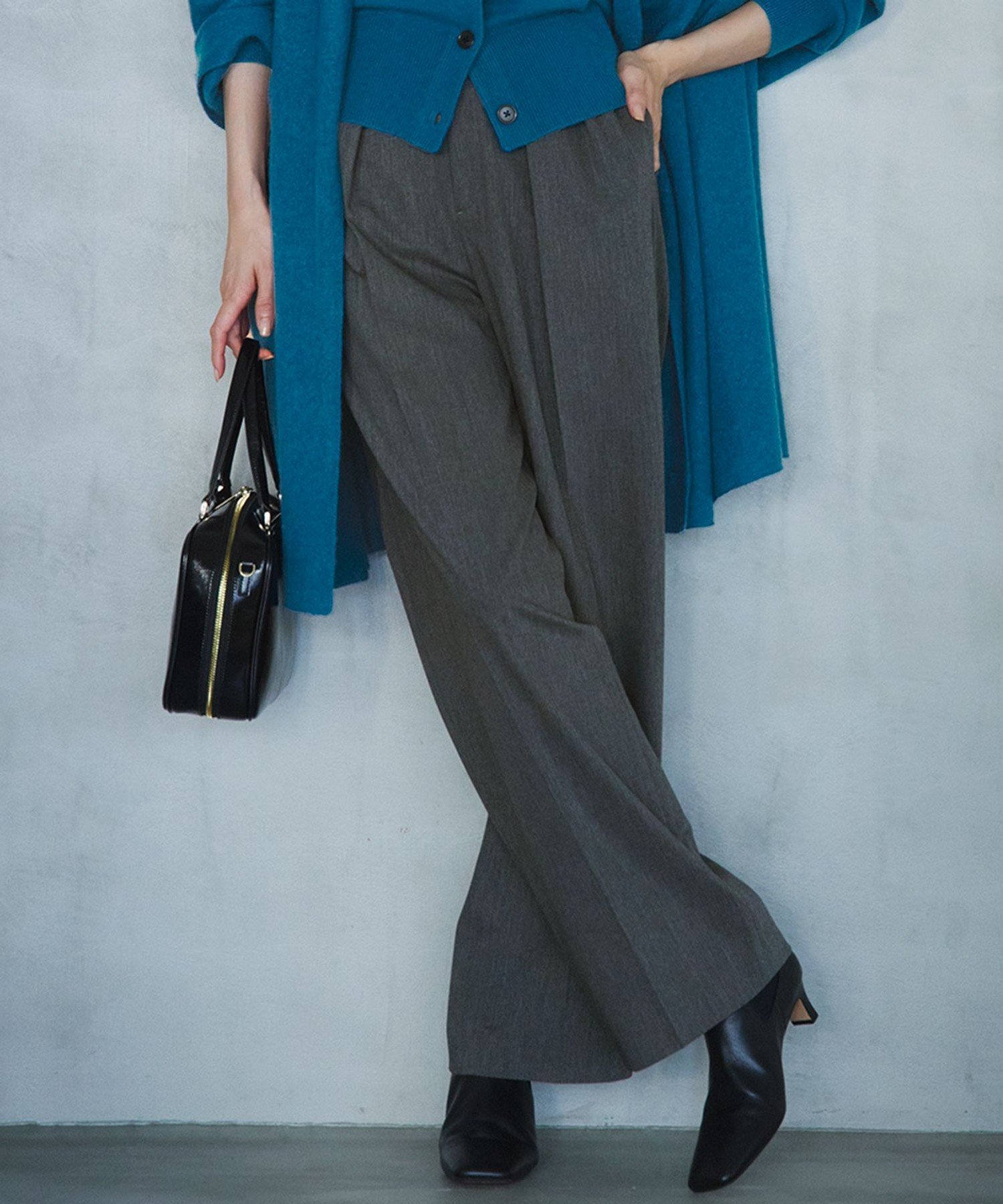 23区 L 【CLASSY.11月号掲載/洗える】ドライ2WAYストレッチ ワイドパンツ ニジュウサンク パンツ その他のパンツ グレー ベージュ ブラック ホワイト
