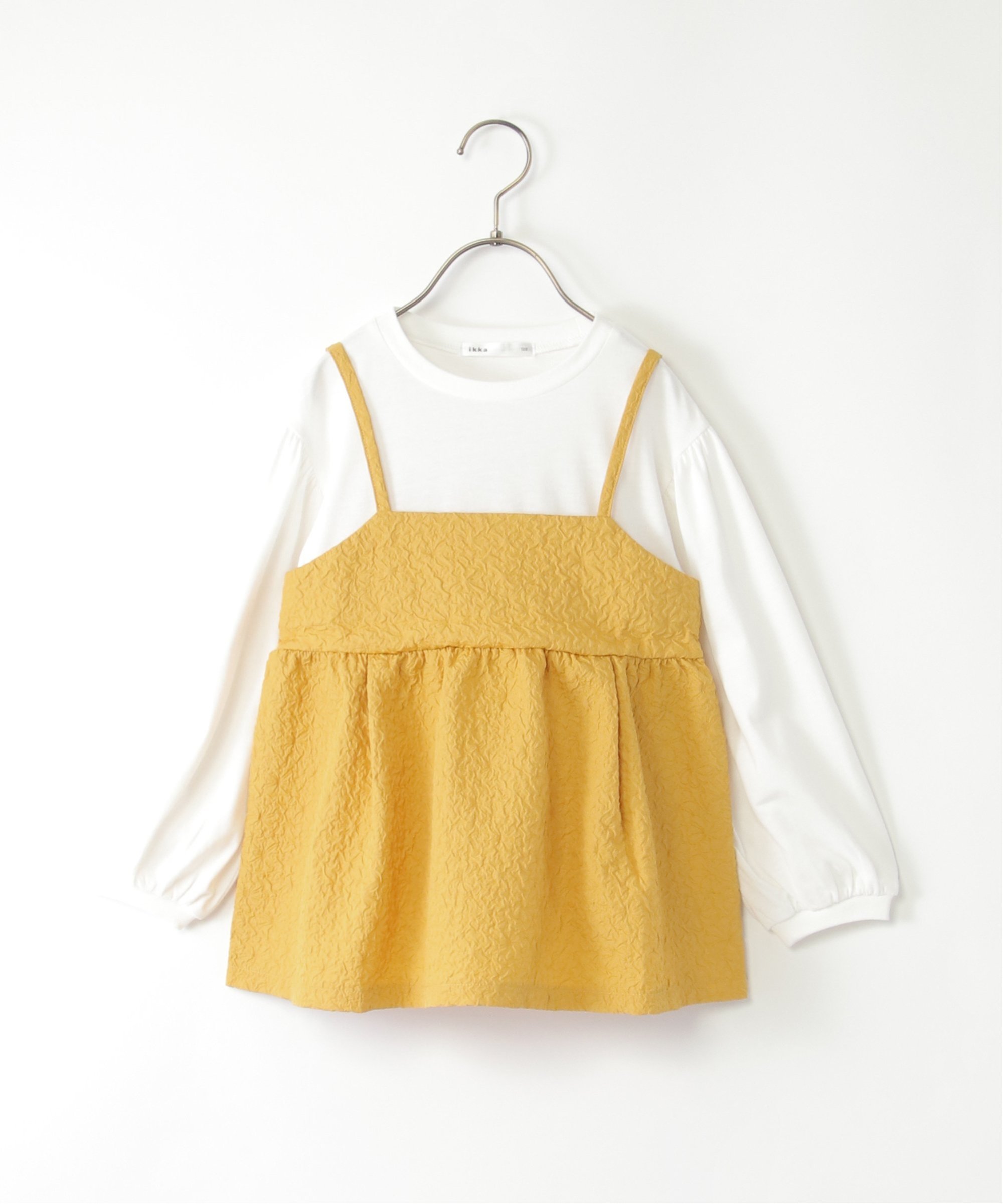 【SALE／30%OFF】ikka ふくれジャガードキャミドッキング長袖プルオーバー(120~160cm) イッカ トップス..