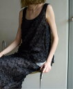 VERMEIL par iena 《予約》フリンジチュールタンクトップ ヴェルメイユ パー イエナ トップス シャツ・ブラウス ブラック【送料無料】