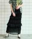 MAISON SPECIAL Tiered Frill Long Tight Skirt メゾンスペシャル スカート ロング・マキシスカート ホワイト ブラック【送料無料】