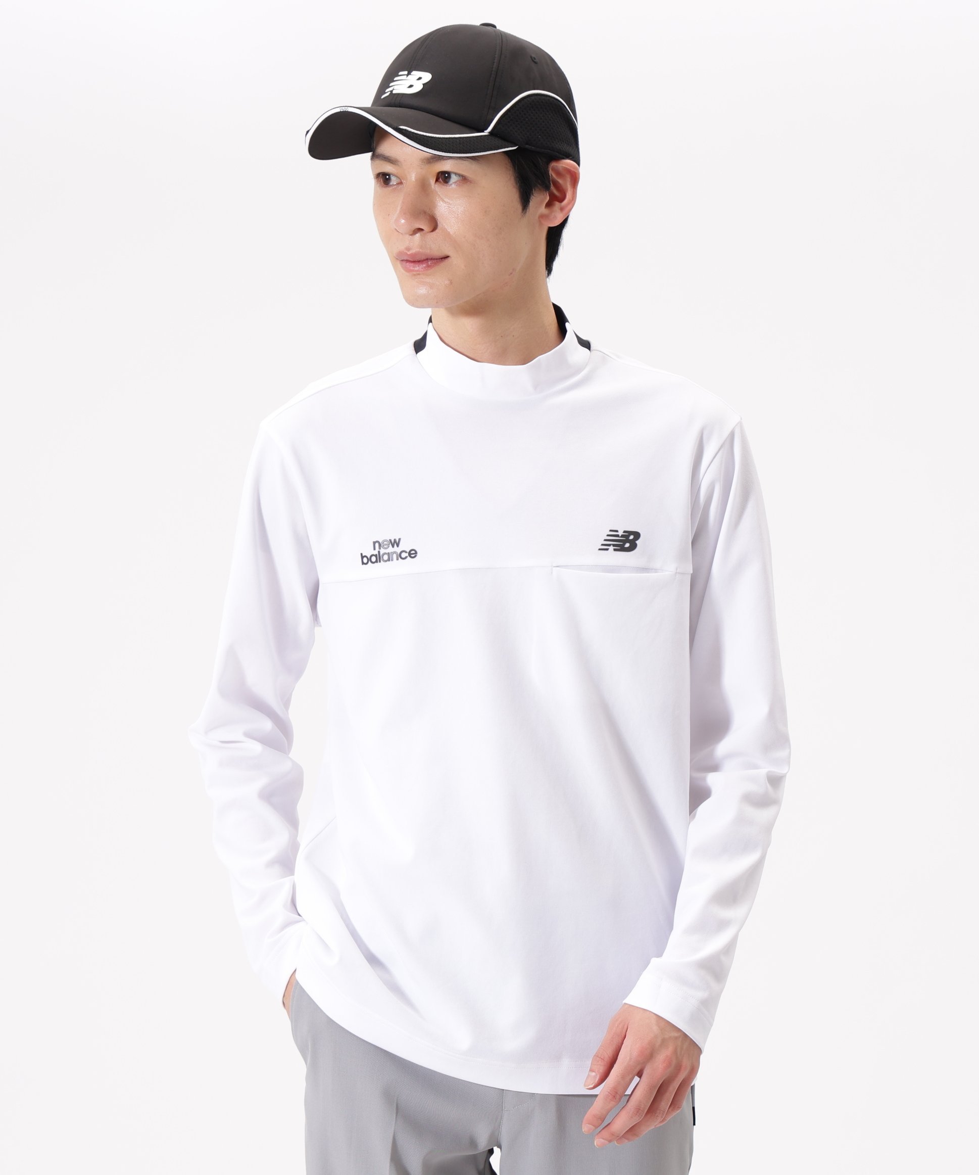 【SALE／30%OFF】New Balance Golf 長袖 モックネック プルオーバー (MENS) ニューバランスゴルフ トップス その他のトップス ブラック ホワイト【送料無料】