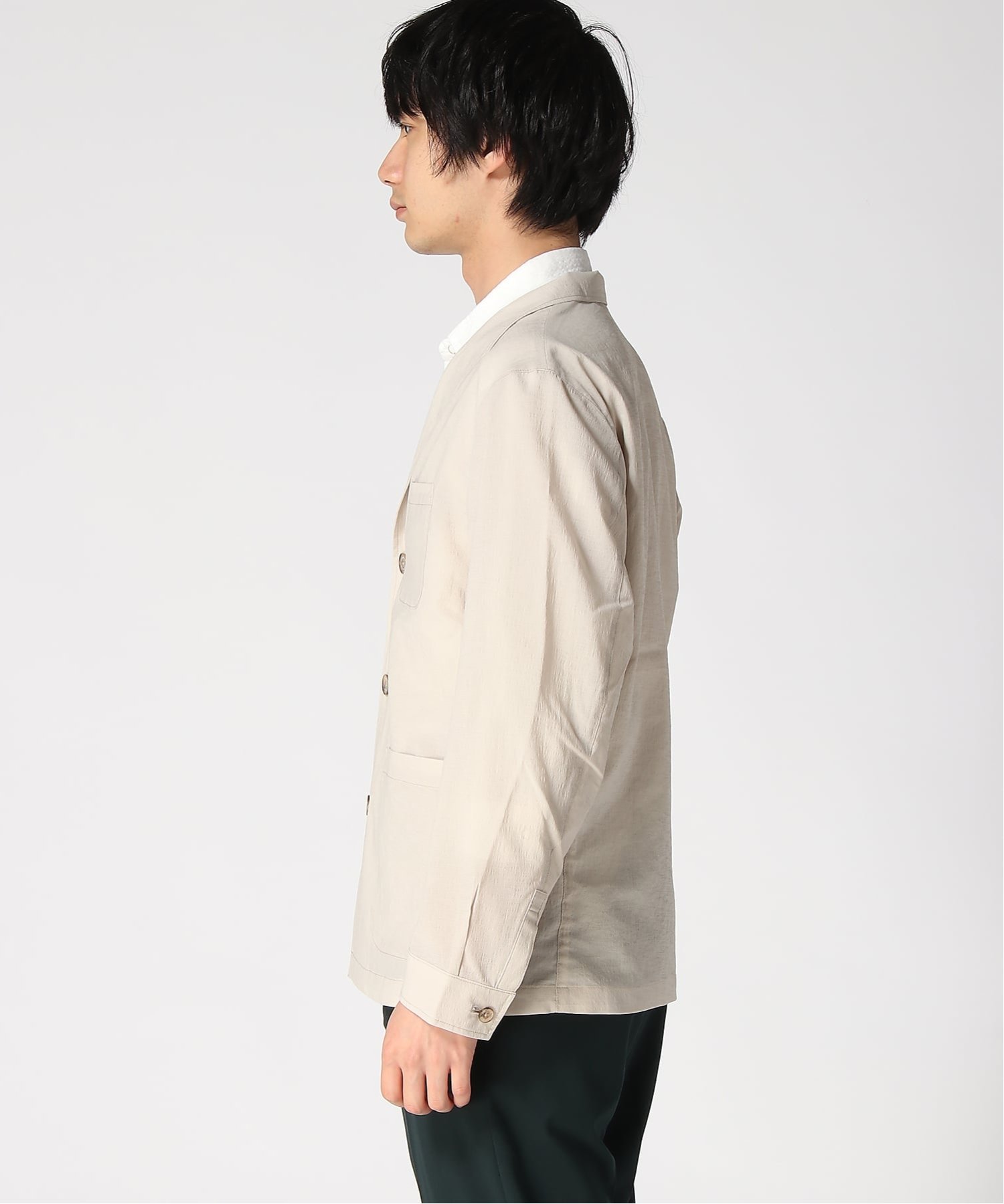 CROCODILE (M)リネンライク 2WAY カバーオール クロコダイル ジャケット・アウター カバーオール・ワークジャケット ベージュ ネイビー【送料無料】