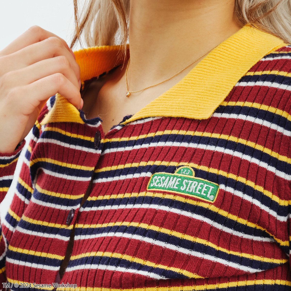atmos pink atmos pink meets SESAME STREET Border Knit Tops YELLOW X RED アトモス トップス ニット