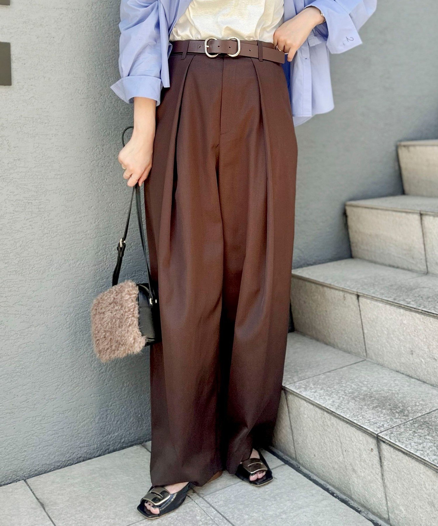 【一部WEB限定サイズ】ウォッシャブルロビンソンツイルデザインパンツ ノーリーズ パンツ その他のパンツ ブラウン ベージュ ブラック