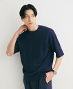 UNITED ARROWS green label relaxing ハイツイスト コットン アクリル ツイル クルーネック Tシャツ ユナイテッドアローズ グリーンレーベルリラクシング トップス ニット ネイビー グレー ブルー【送料無料】