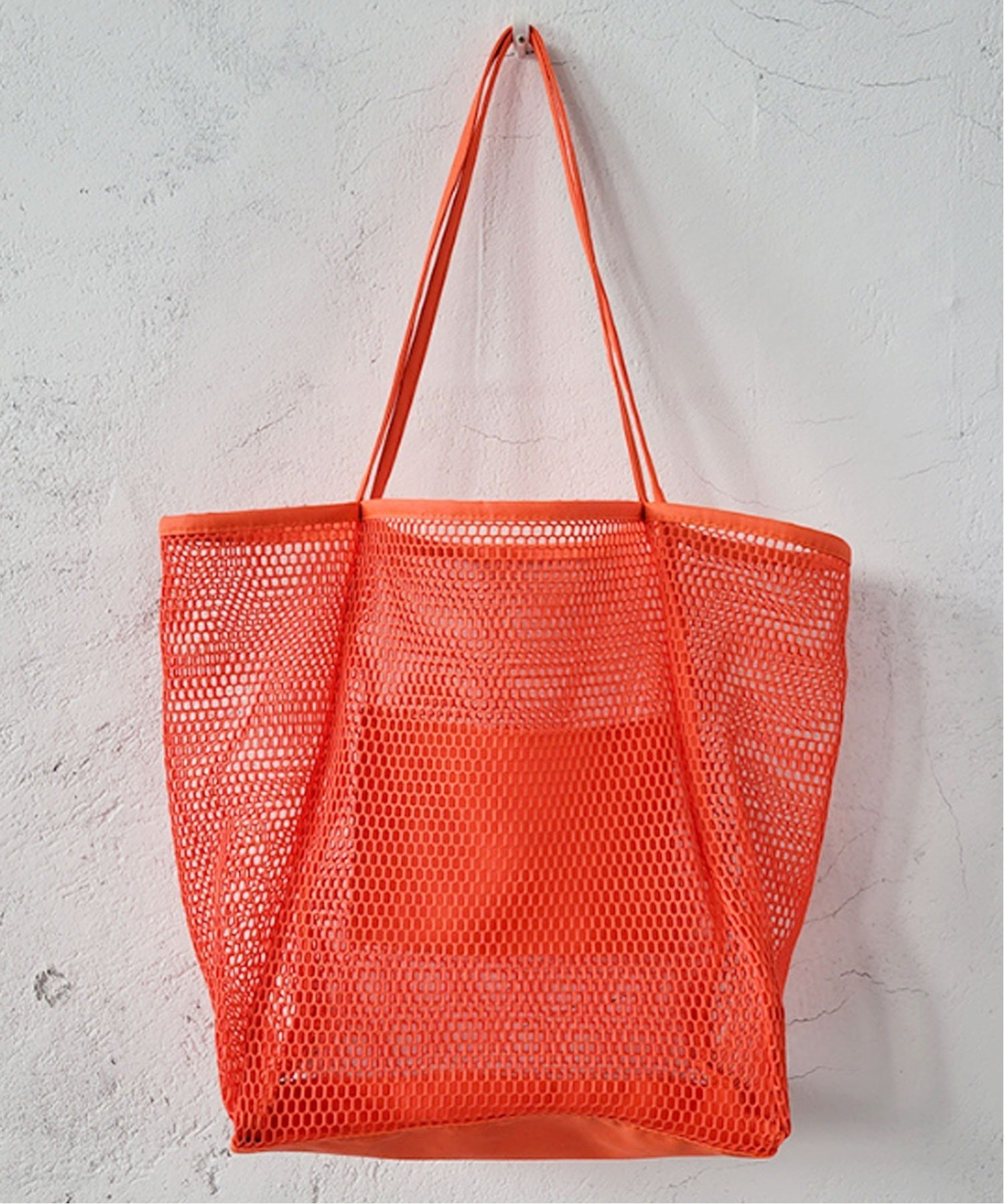 florist 【大容量/ユニセックス】カラフルメッシュトートバッグ/ネットバッグ フローリスト バッグ トートバッグ オレンジ グリーン グレー ブルー ピンク ブラック ベージュ ホワイトのサムネイル