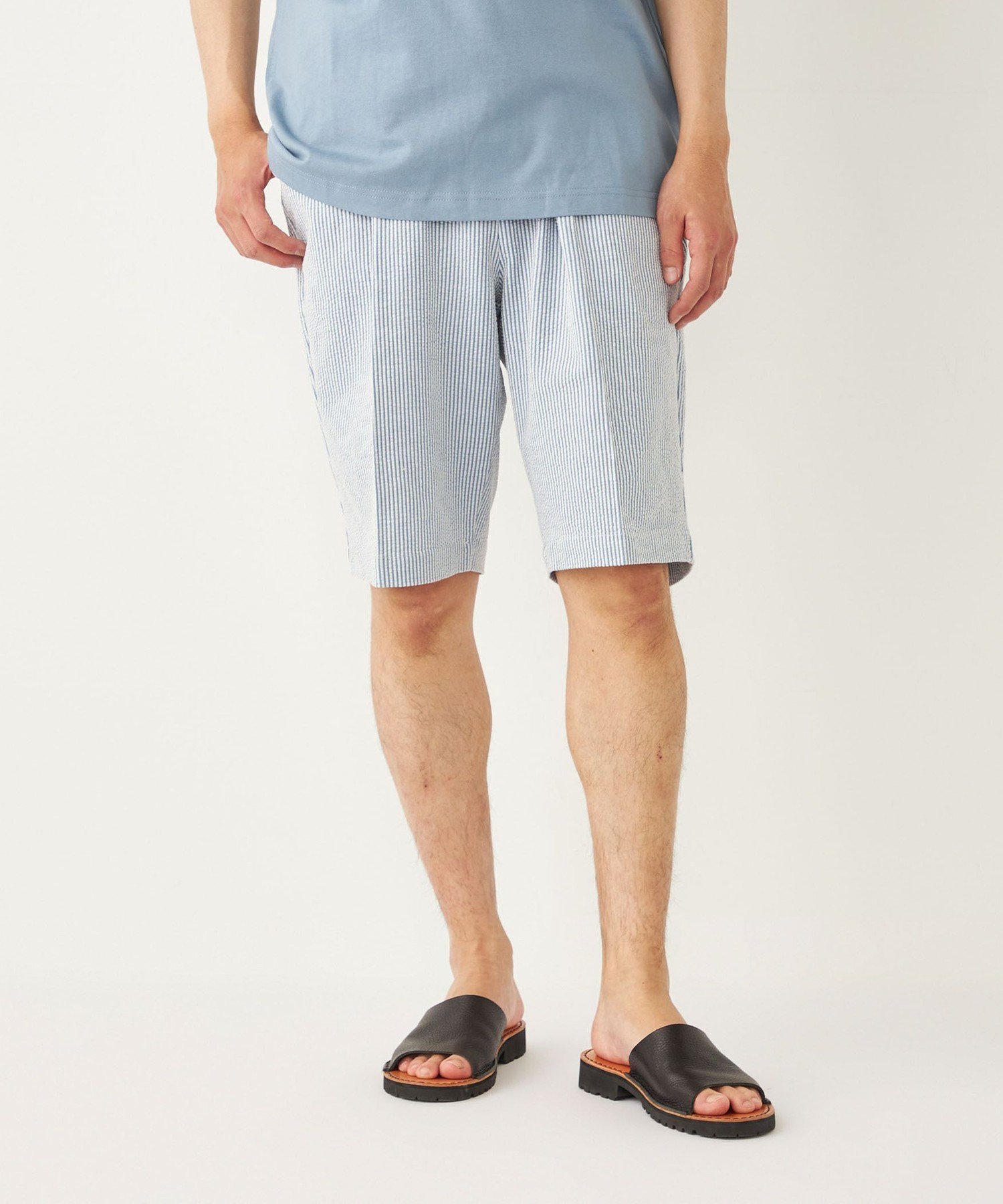 【SALE/35%OFF】SHIPS Colors SHIPS Colors:<洗濯機可能>カットサッカー ショート パンツ シップス パンツ その他のパンツ グレー ネイビー ブルー【送料無料】
