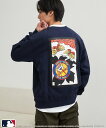 【SALE/30%OFF】coen MLB別注 花札バックプリント クルーネックスウェット コーエン トップス スウェット・トレーナー ネイビー グリーン ホワイト ブラック オレンジ【送料無料】