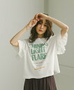 【SALE/28%OFF】GLOBAL WORK ヘビロッTEEフリルプリント半袖/325970 グローバルワーク トップス カットソー・Tシャツ ブラック ブ...
