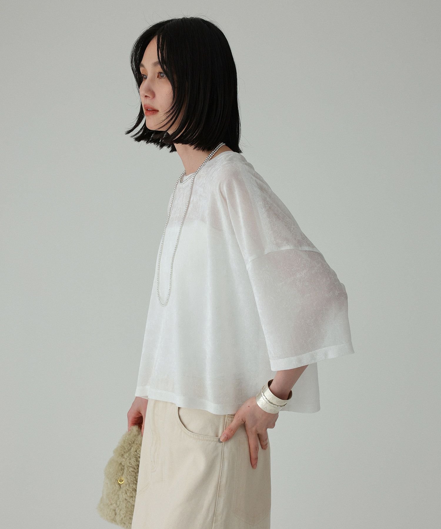 BABYLONE ナバホパール風ネックレス120cm バビロン アクセサリー・腕時計 ネックレス シルバー【送料無料】