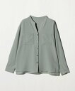 UNITED ARROWS green label relaxing スキッパー ポケット ロングスリーブ シャツ マシンウォッシャブル ユナイテッドアローズ グリーンレーベルリラクシング トップス シャツ・ブラウス グレー ホワイト【送料無料】