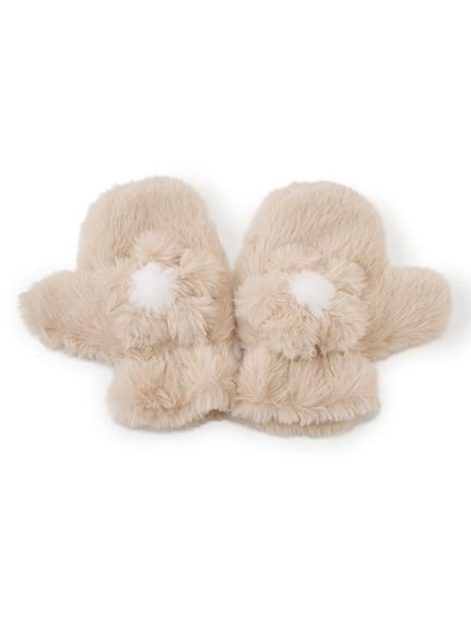 JAMIE KAY フェイクファーフラワーミトン ジェイミーケイ マタニティウェア・ベビー用品 その他のベビーグッズ ピンク