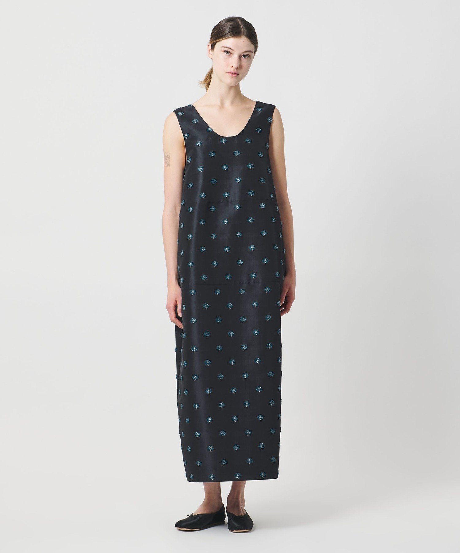 ＜LOEFF＞ピンポンツリースポンジ ジャガード ワンピース ユナイテッドアローズ ワンピース・ドレス ワンピース ネイビー