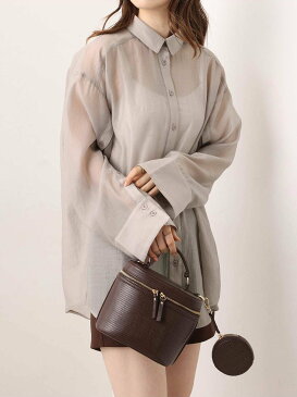【SALE/20%OFF】one after another NICE CLAUP 袖口マルチウェイシアーシャツ ワンアフターアナザー ナイスクラップ トップス シャツ・ブラウス ホワイト グレー ブラック ブラウン ピンク【送料無料】