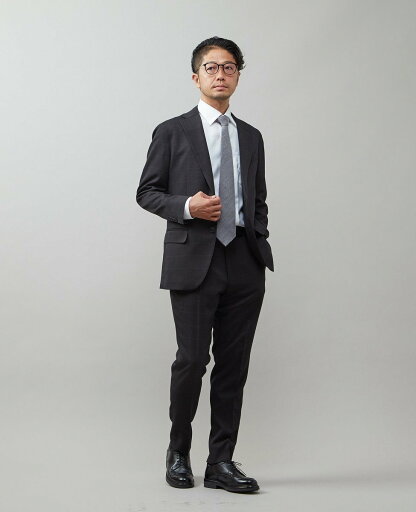 MEN'S MELROSE ウィンドペン/ウォッシャブルスーツ メンズメルローズ スーツ・フォーマル セットアップスーツ グレー ネイビー【送料無料】 MEN'S MELROSE ウィンドペン/ウォッシャブルスーツ メンズメルローズ スーツ・フォーマル セットアップスーツ グレー ネイビー【送料無料】