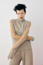 HeRIN.CYE Line inner knit tops ヘリンドットサイ トップス ニット ブルー ホワイト グレー【送料無料】