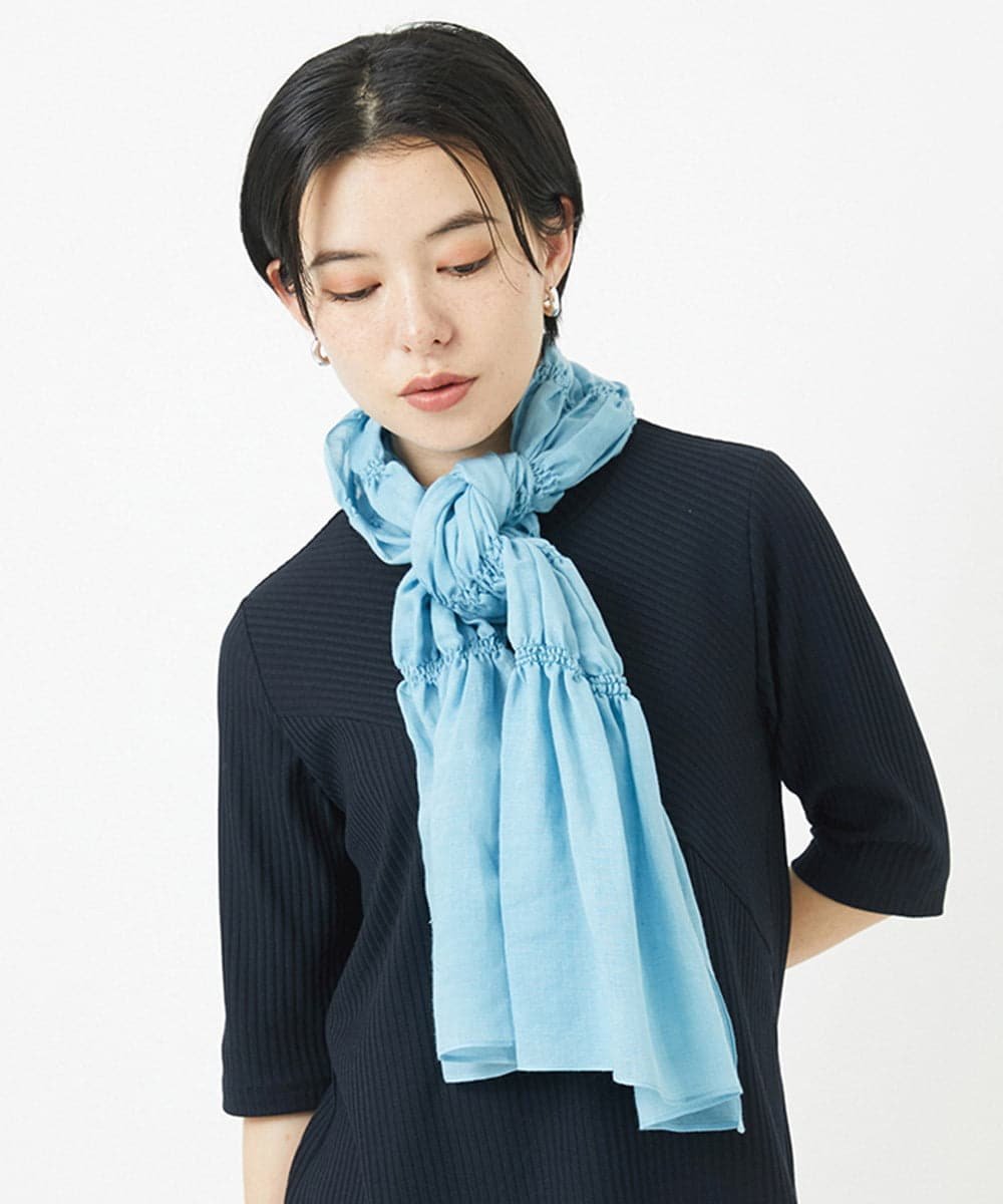 【SALE／50%OFF】GEORGES RECH（小さいサイズ） シアーゴムシャーリングストール メゾンドゥサンク ファッション雑貨 マフラー・ストール・ネックウォーマー パープル【送料無料】