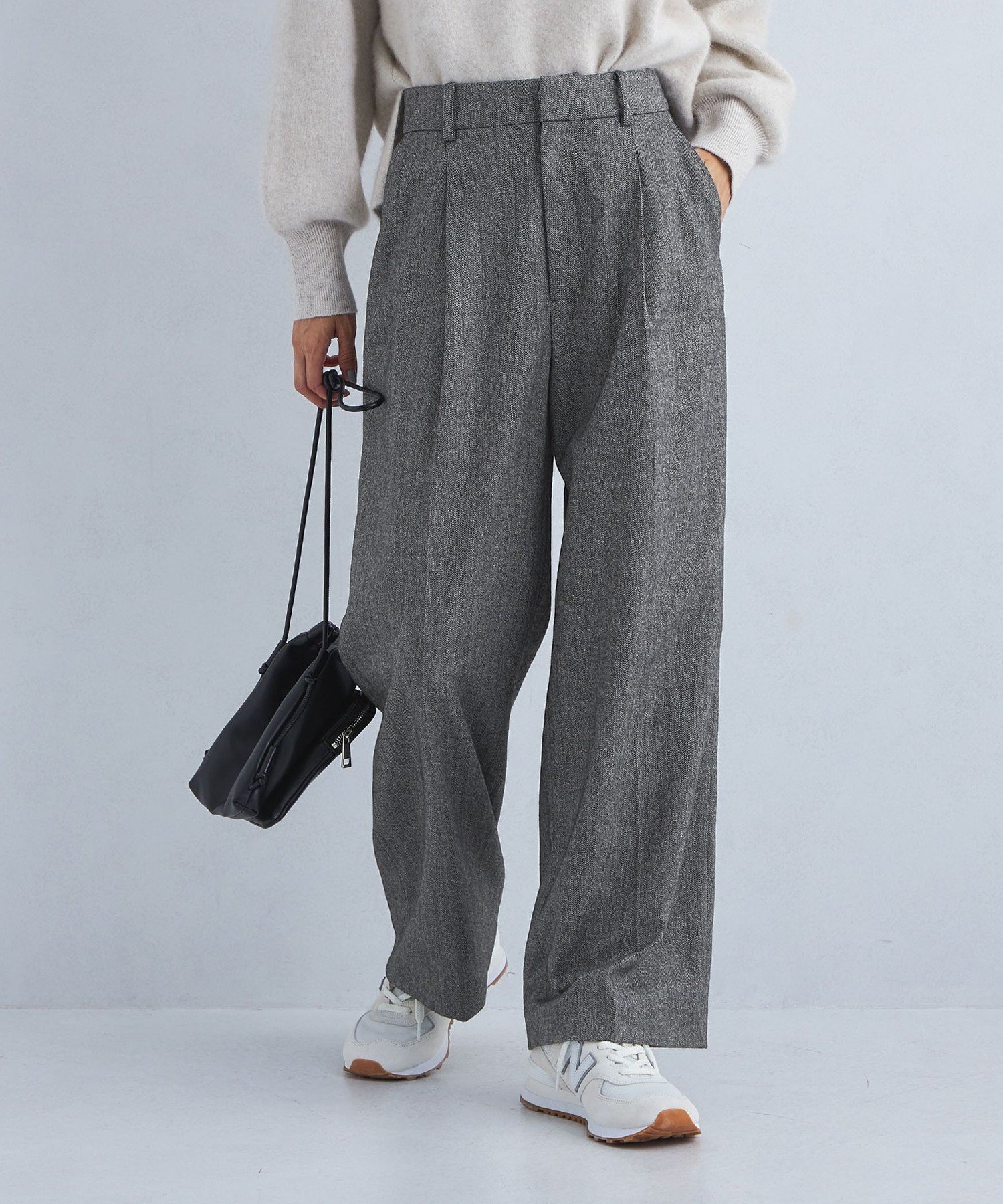 【SALE／50%OFF】UNITED ARROWS green label relaxing ホームスパン ストレート パンツ ◇No03◇ ユナイテッドアローズ アウトレット パンツ スラックス・ドレスパンツ ブラウン グレー【送料無料】のサムネイル