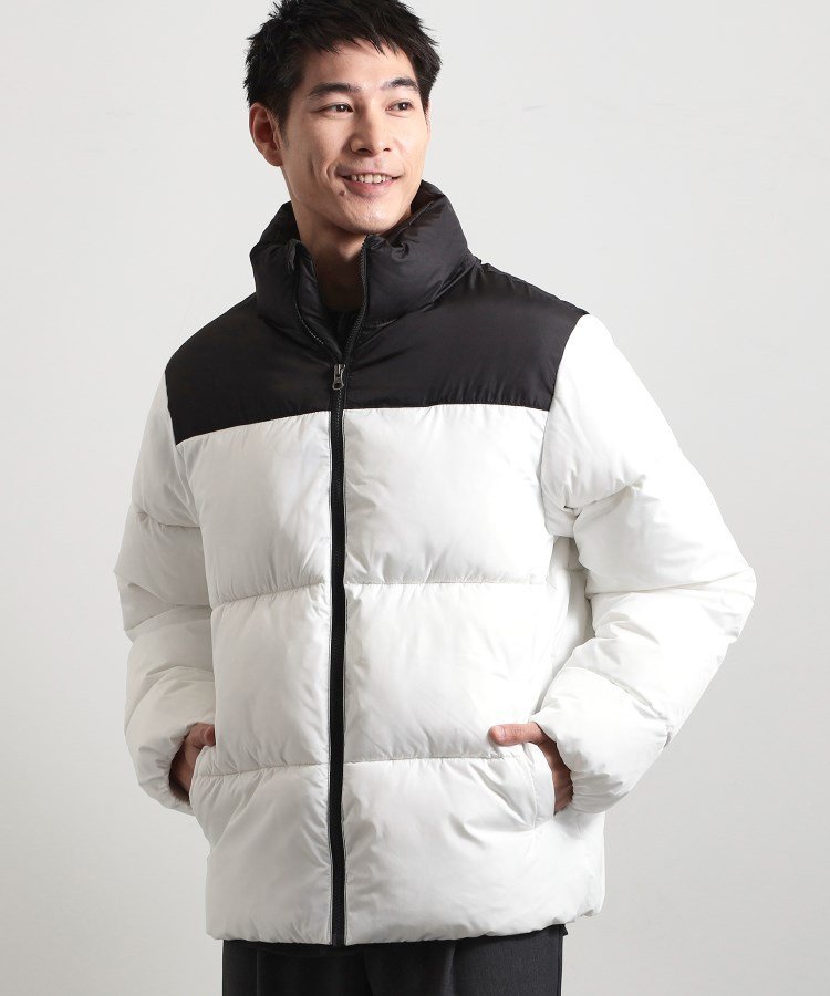 【SALE／4%OFF】THE SHOP TK 中綿スタンドブルゾン ザ ショップ ティーケー ジャケット・アウター ブルゾン・ジャンパー ブラック ホワイト【送料無料】