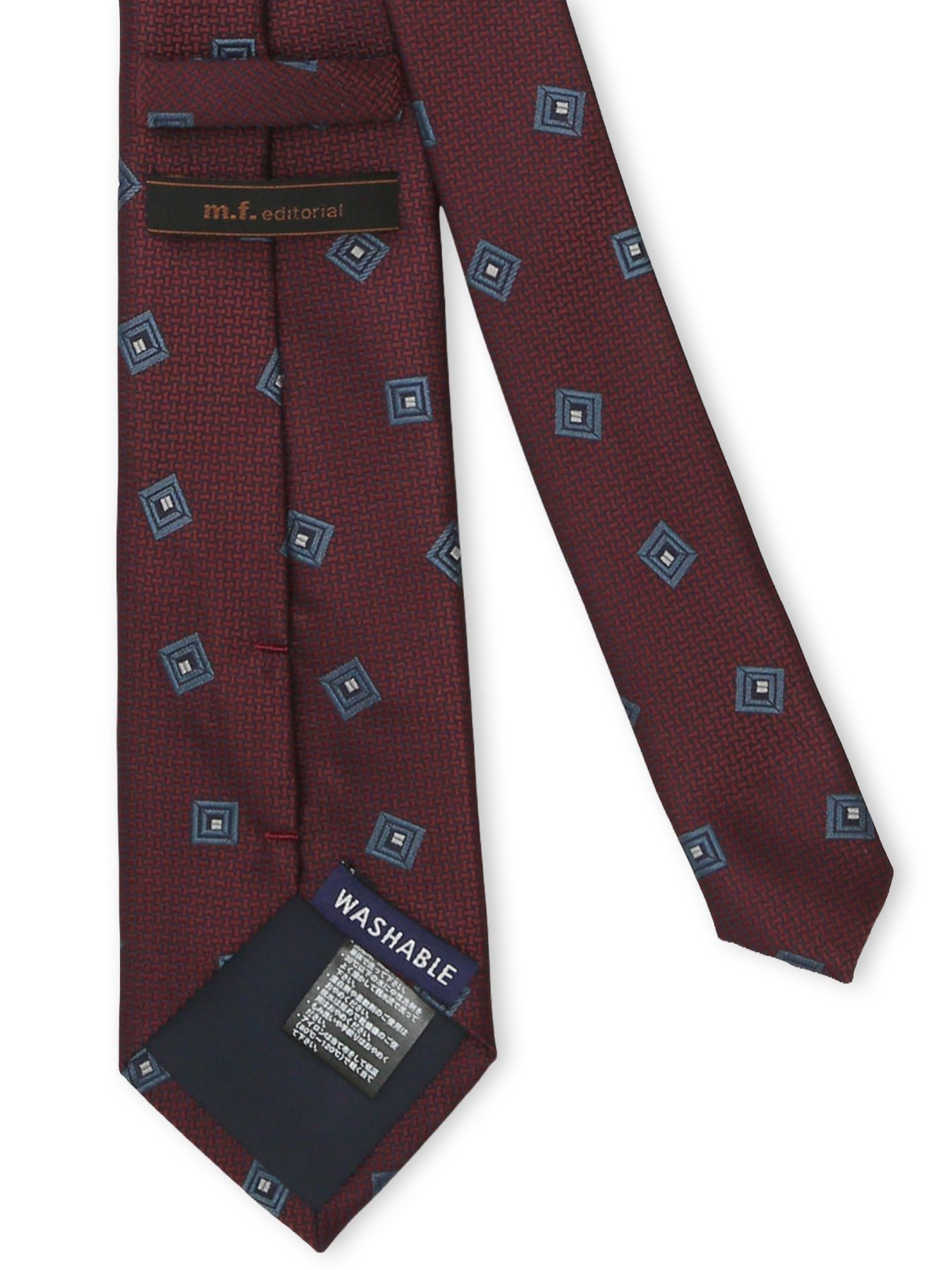 【SALE／10%OFF】m.f.editorial ウォッシャブル 小紋柄 レギュラータイ 8.0cm幅 【26SS】 タカキュー スーツ・フォーマル ネクタイ・蝶ネクタイ ワインレッド