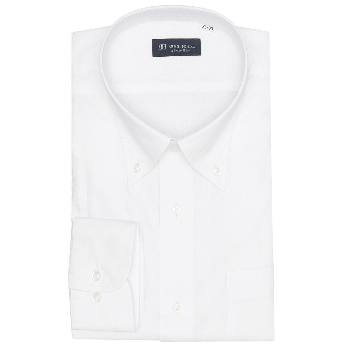 【SALE／29%OFF】BRICK HOUSE by Tokyo Shirts 【大きいサイズ】 ボタンダウン 長袖 形態安定 ワイシャツ BM01J501AB13B1A-90 トーキョーシャツ スーツ・フォーマル Yシャツ・カッターシャツ ホワイト