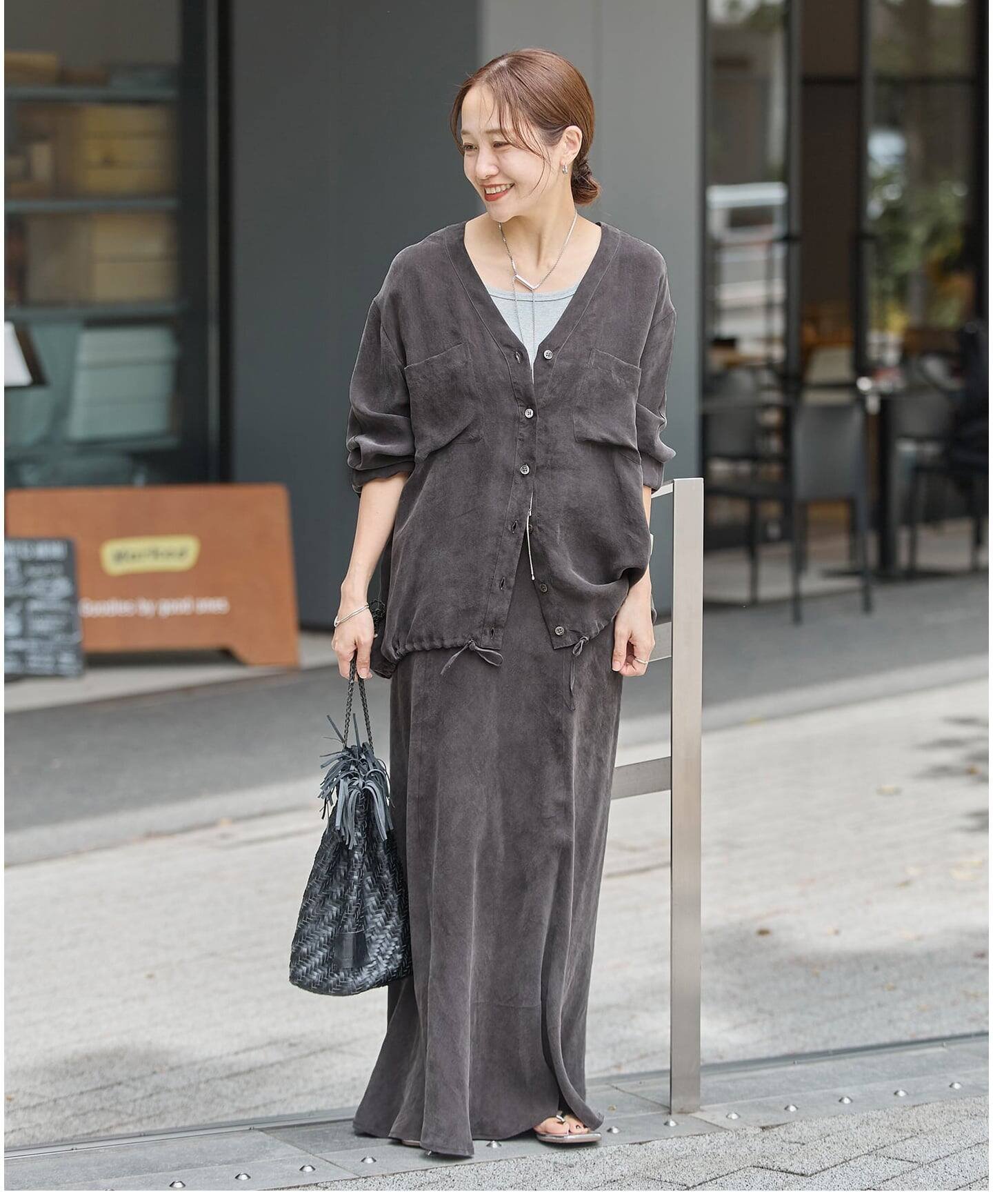 JOURNAL STANDARD 《追加予約》ヴィンテージキュプラローンカーデ ブラウス ジャーナル スタンダード トップス シャツ・ブラウス ブラウン ブラック