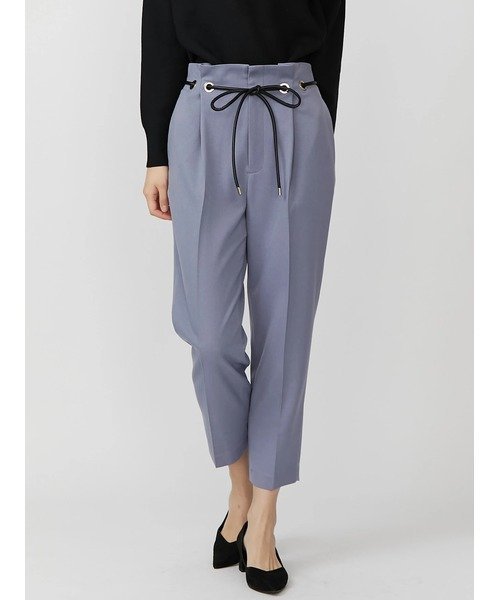 【SALE／40%OFF】TONAL ウールライクハトメベルト付テーパードパンツ トーナル パンツ その他のパンツ ブルー ネイビー ベージュ ブラウン【送料無料】のサムネイル
