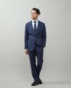 MEN'S MELROSE ピンチェック/ウォッシャブルスーツ メンズメルローズ スーツ・フォーマル セットアップスーツ ネイビー グレー【送料無料】