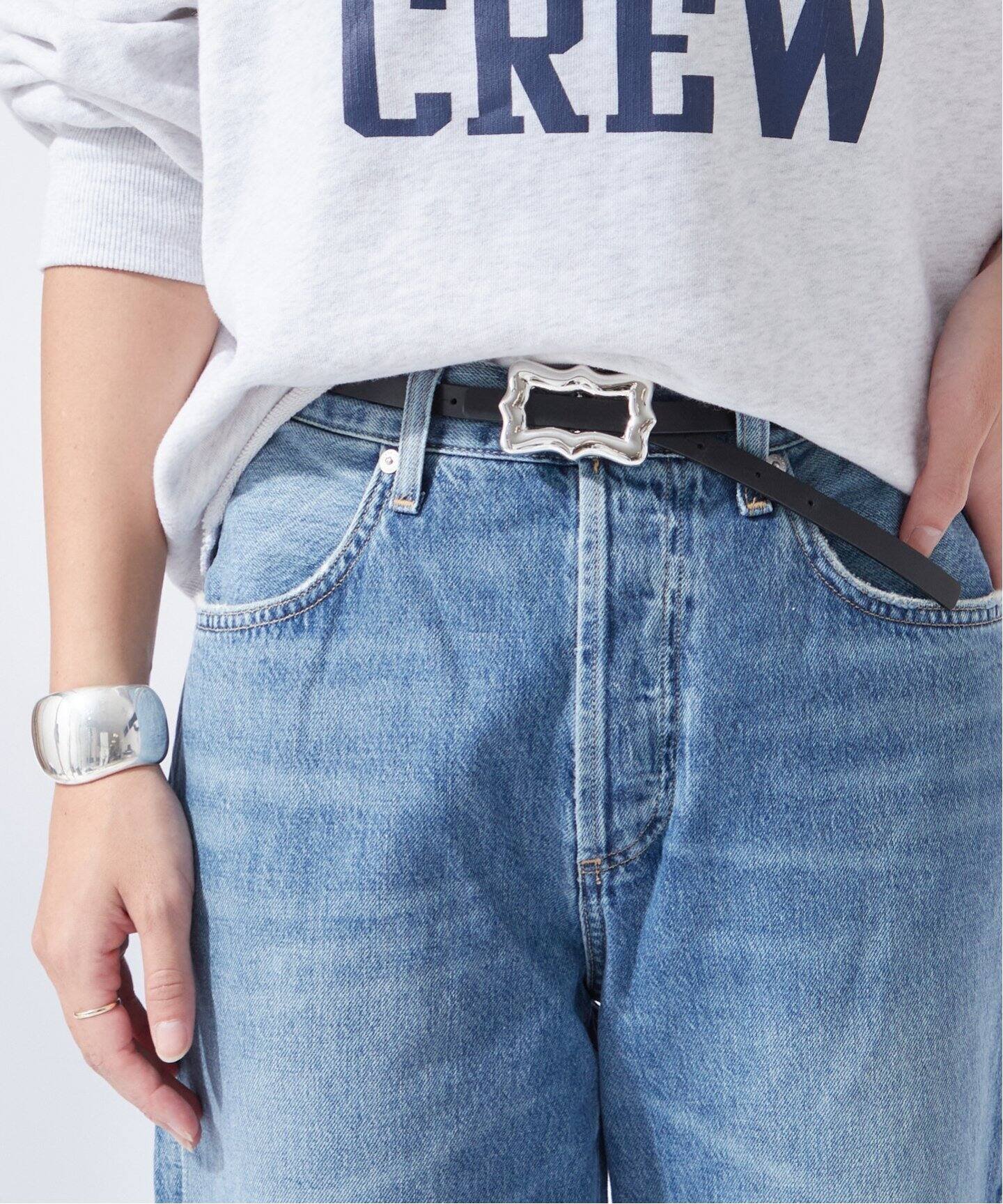 JOURNAL STANDARD L'ESSAGE 【A VACATION/ア ヴァケーション】RIBBON13 SILVER:ベルト ジャーナルスタンダード レサージュ ファッション雑貨 ベルト ブラック【送料無料】のサムネイル