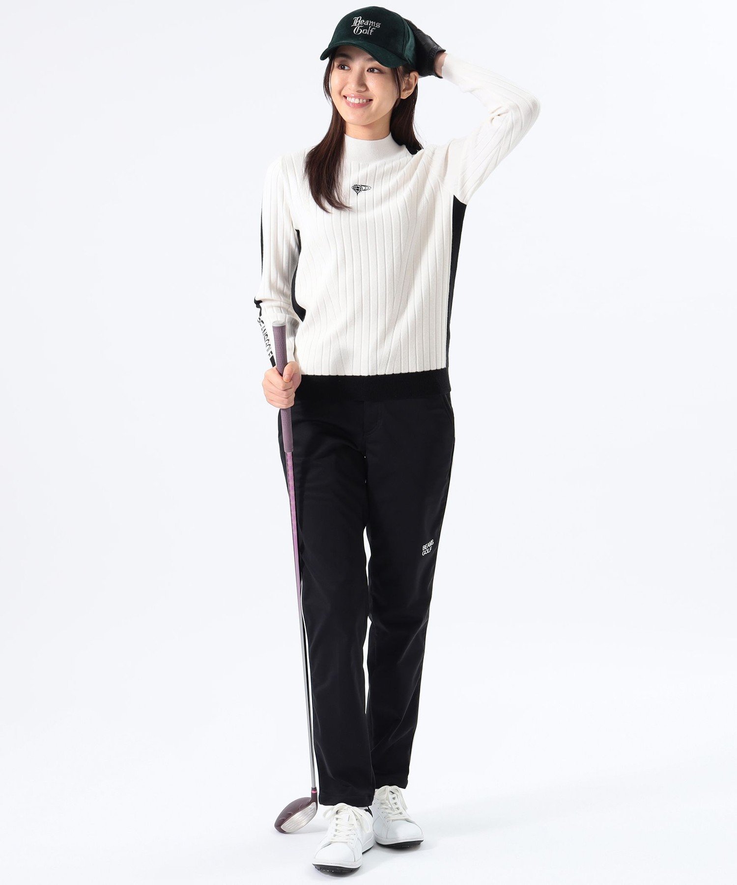 ORANGE LABEL / エアシャット ストレッチサイドラインパンツ ビームス アウトレット パンツ その他のパンツ ブラック ホワイト
