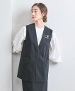 【SALE/30%OFF】UNITED ARROWS ドット ジャガード Vノーカラー ベスト ユナイテッドアローズ アウトレット トップス ベスト・ジレ ネイ...