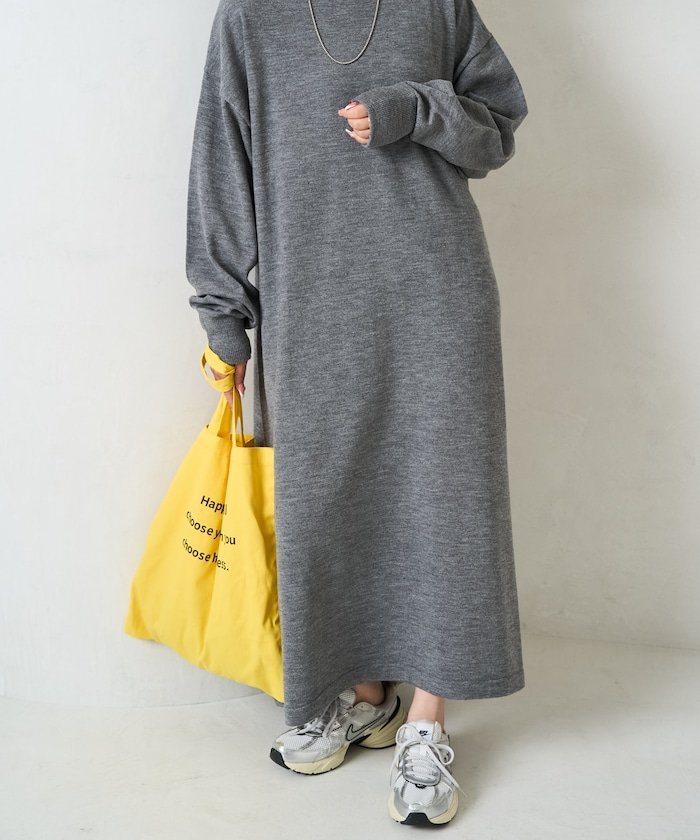 FREAK'S STORE フレア マキシ カラー ニット ワンピース【限定展開】 25AW フリークスストア ワンピース・ドレス ワンピース ネイビー レッド ベージュ ブラック グレー【送料無料】