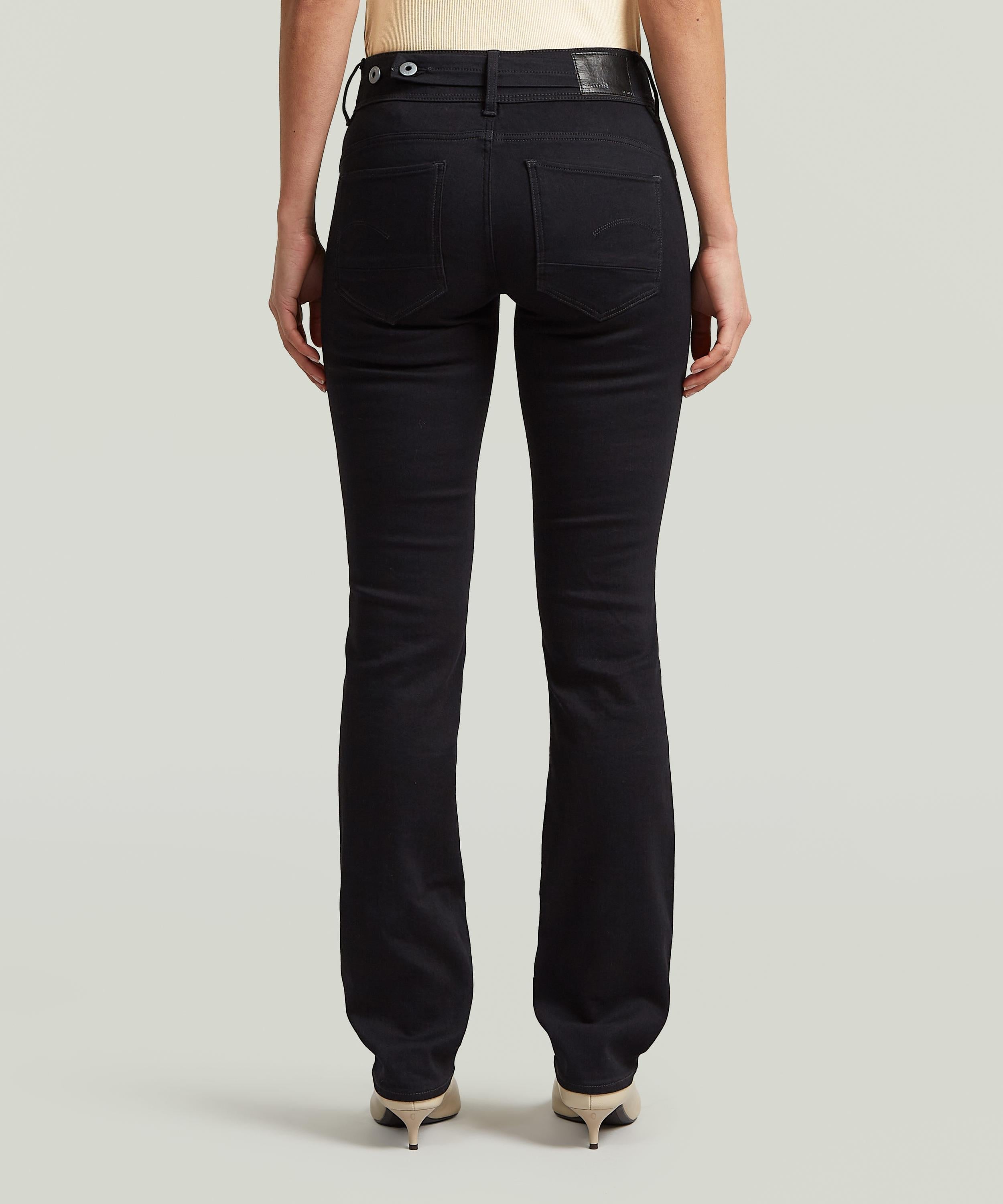 【公式ショップ】Midge Slim Straight Jeans/シンチバックディテールスリムストレートジーンズ ジースターロゥ パンツ ジーンズ・デニムパンツ ブラック