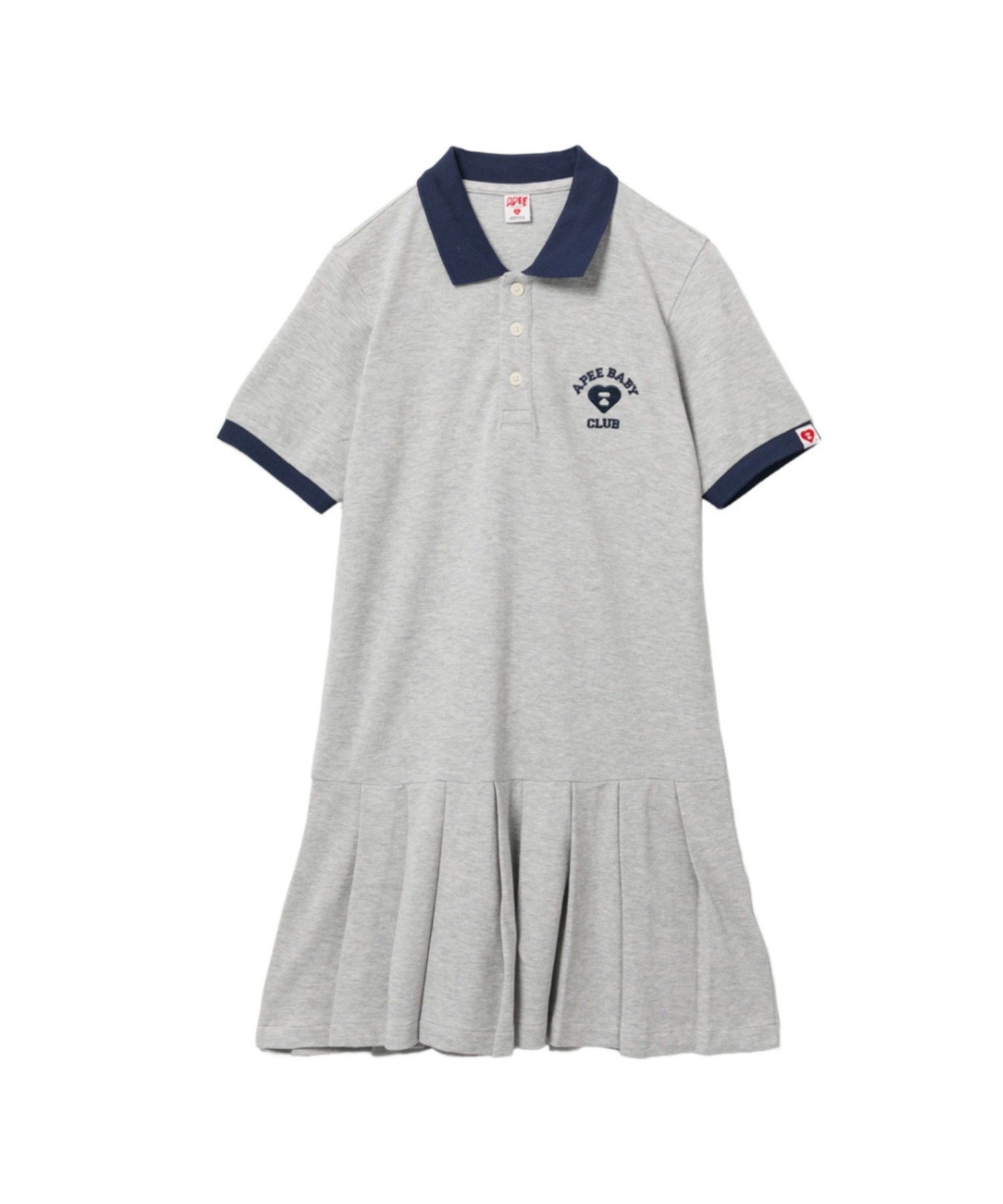 A BATHING APE APEE BABY EMBROIDERY POLO DRESS ア ベイシング エイプ ワンピース・ドレス ワンピース ネイビー グレー【送料無料】