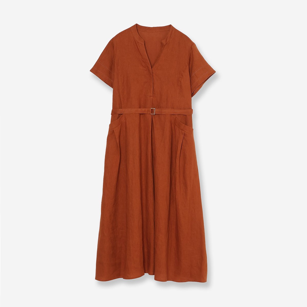 【SALE／30%OFF】R-ISM 【吸水速乾・洗える・ベルト付き】リネンロングワンピース リズム ワンピース・ドレス ワンピース ブラック ブラウン【送料無料】