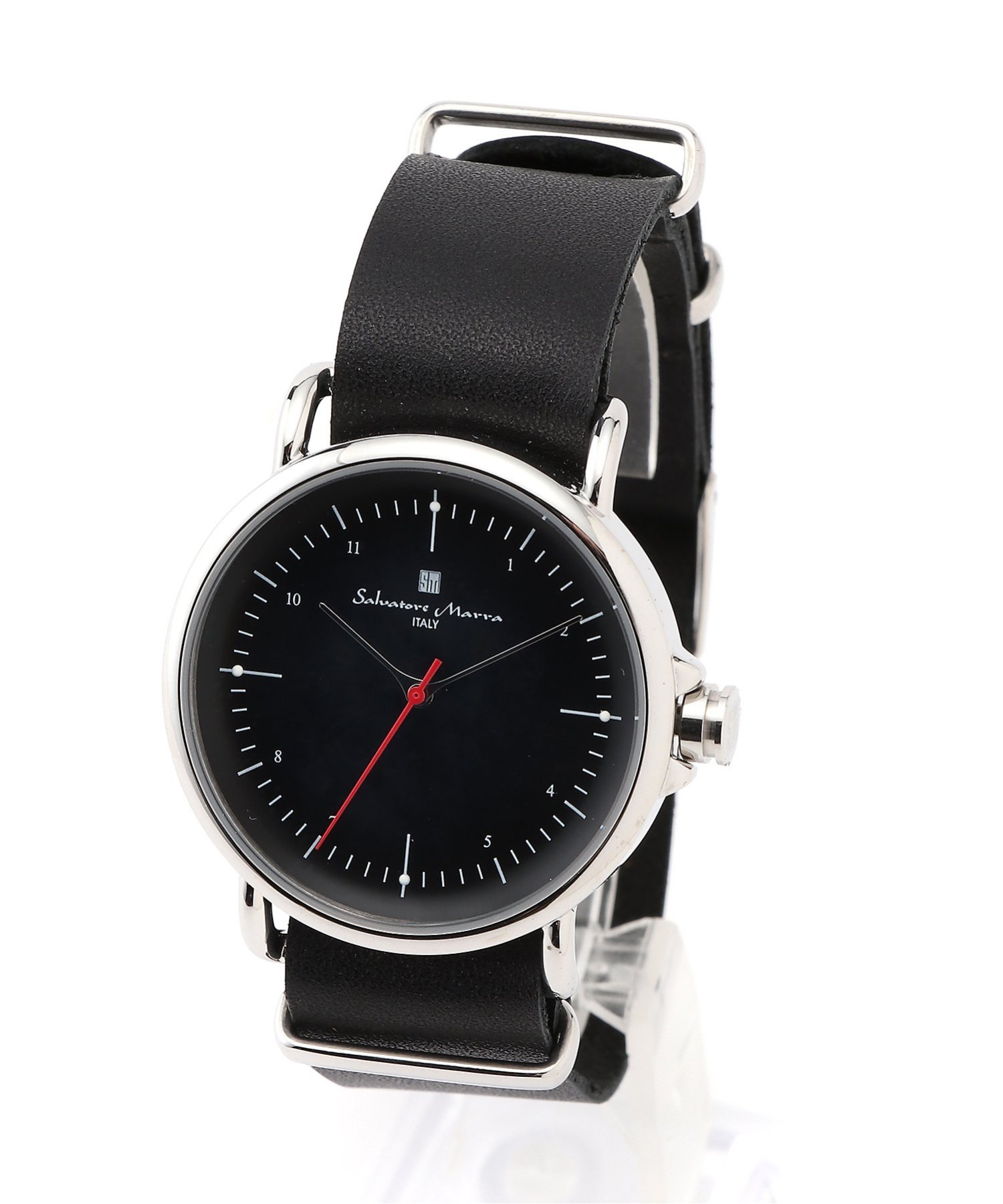 楽天Rakuten FashionSalvatore Marra Salvatore Marra/（U）レザーNATOベルト腕時計 サルバトーレマーラ アクセサリー・腕時計 腕時計 ブラック ホワイト【送料無料】