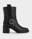 CHARLES & KEITH Kailey カイリー サイドバックルアンクルブーツ チャールズアンドキース シューズ・靴 ブーツ ブラウン レッド ブラック【...