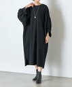 BEARDSLEY ビッグスリーブTeeワンピース ビアズリー ワンピース・ドレス その他のワンピース・ドレス ブラック パープル【送料無料】