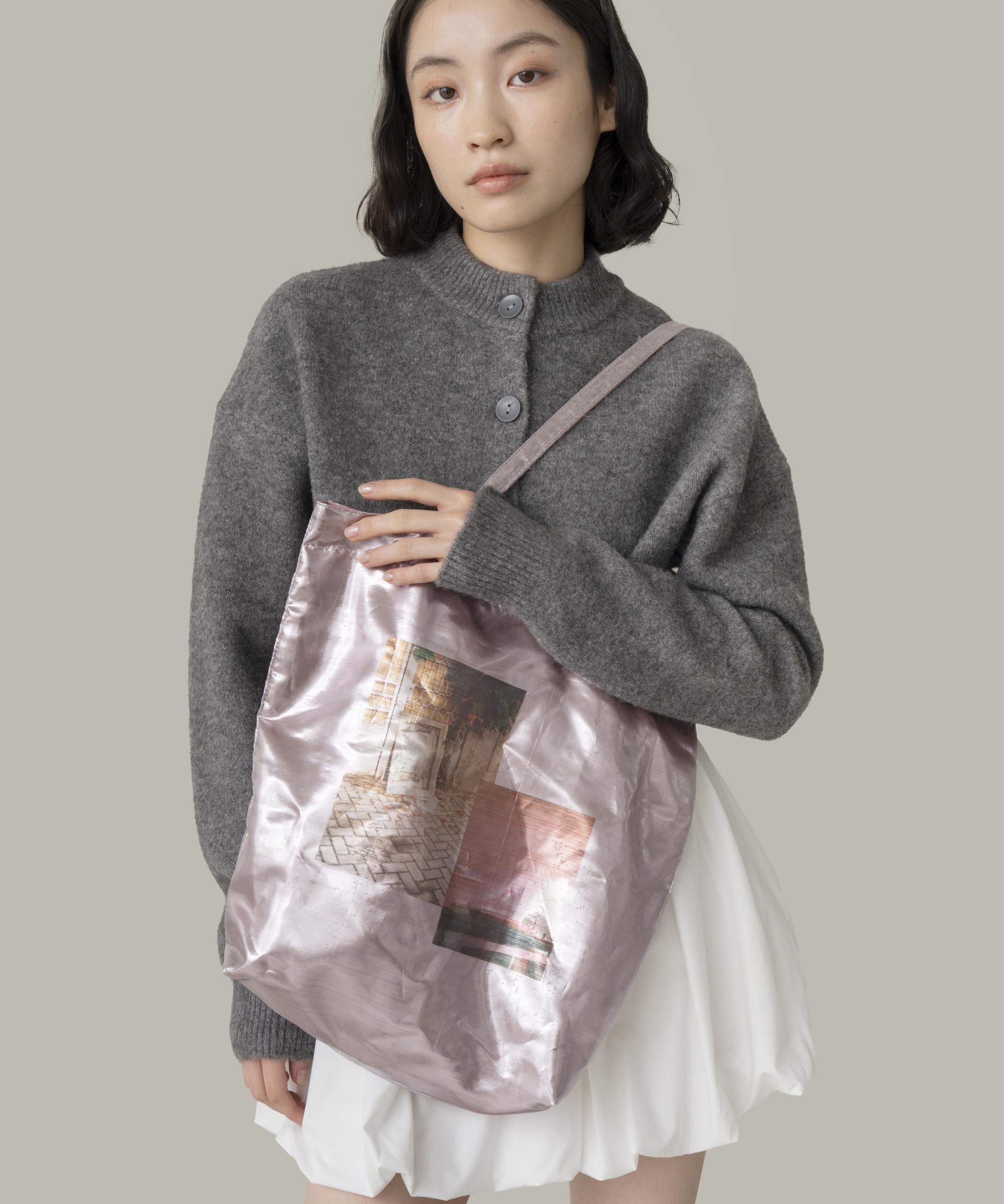 【SALE／5%OFF】Casselini Casselini(キャセリーニ)メタリックフォトトート キャセリーニ バッグ トートバッグ ブラック グリーン ピンク シルバー【送料無料】