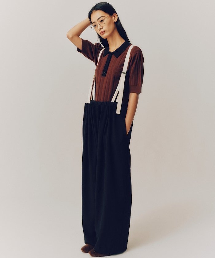 Firsthand 2WAYサスペンダーパンツ / ワイドイージーパンツ 25AW フリークスストア パンツ その他のパンツ ブラック ベージュ【送料無料】のサムネイル