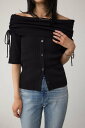 AZUL BY MOUSSY 5分袖ギャザーオフショルニットトップス アズールバイマウジー トップス ニット グレー ブラック ブラウン【送料無料】