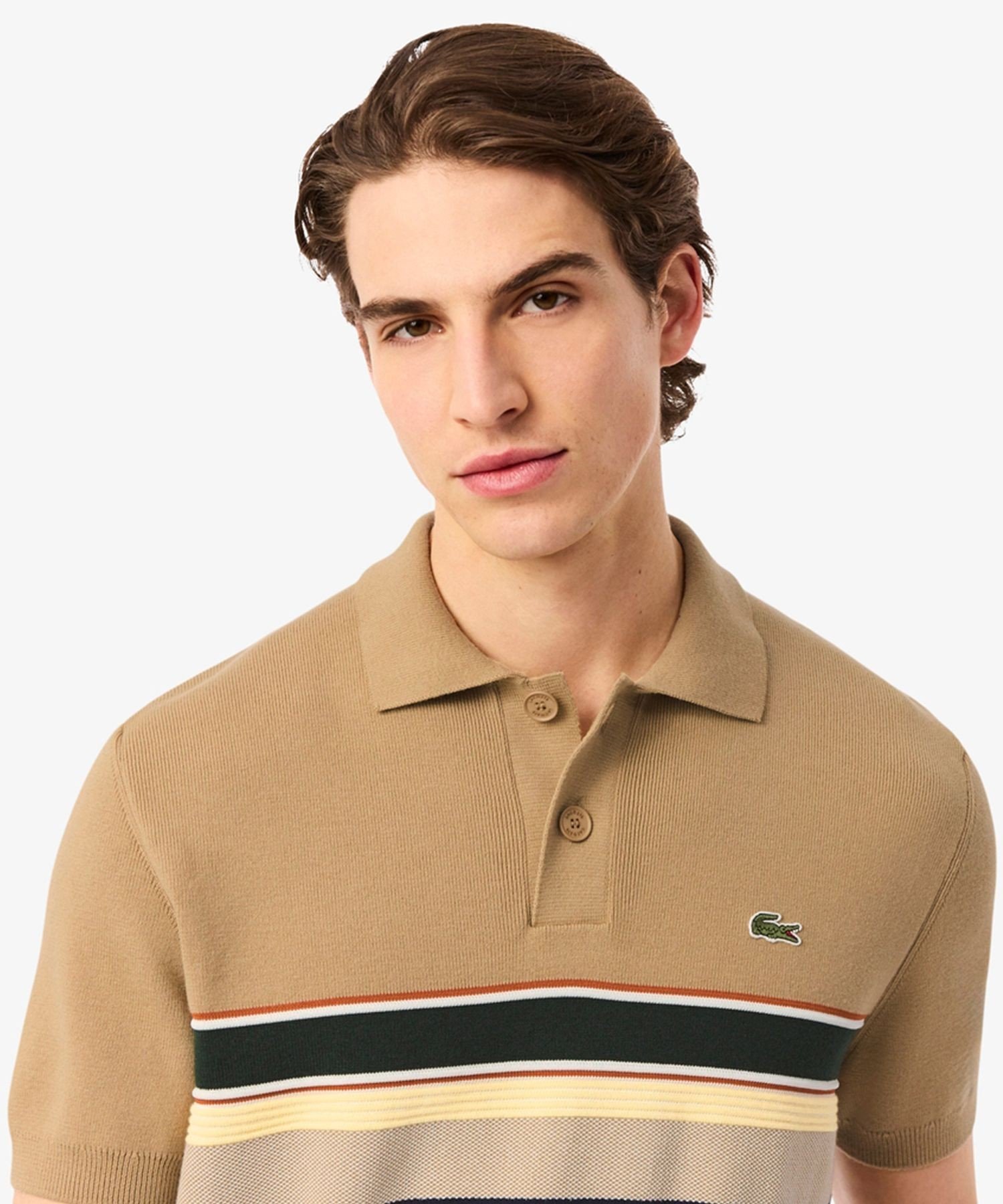 【SALE／30%OFF】LACOSTE フレンチメイドポロカラーニット ラコステ トップス ニット ベージュ【送料無料】