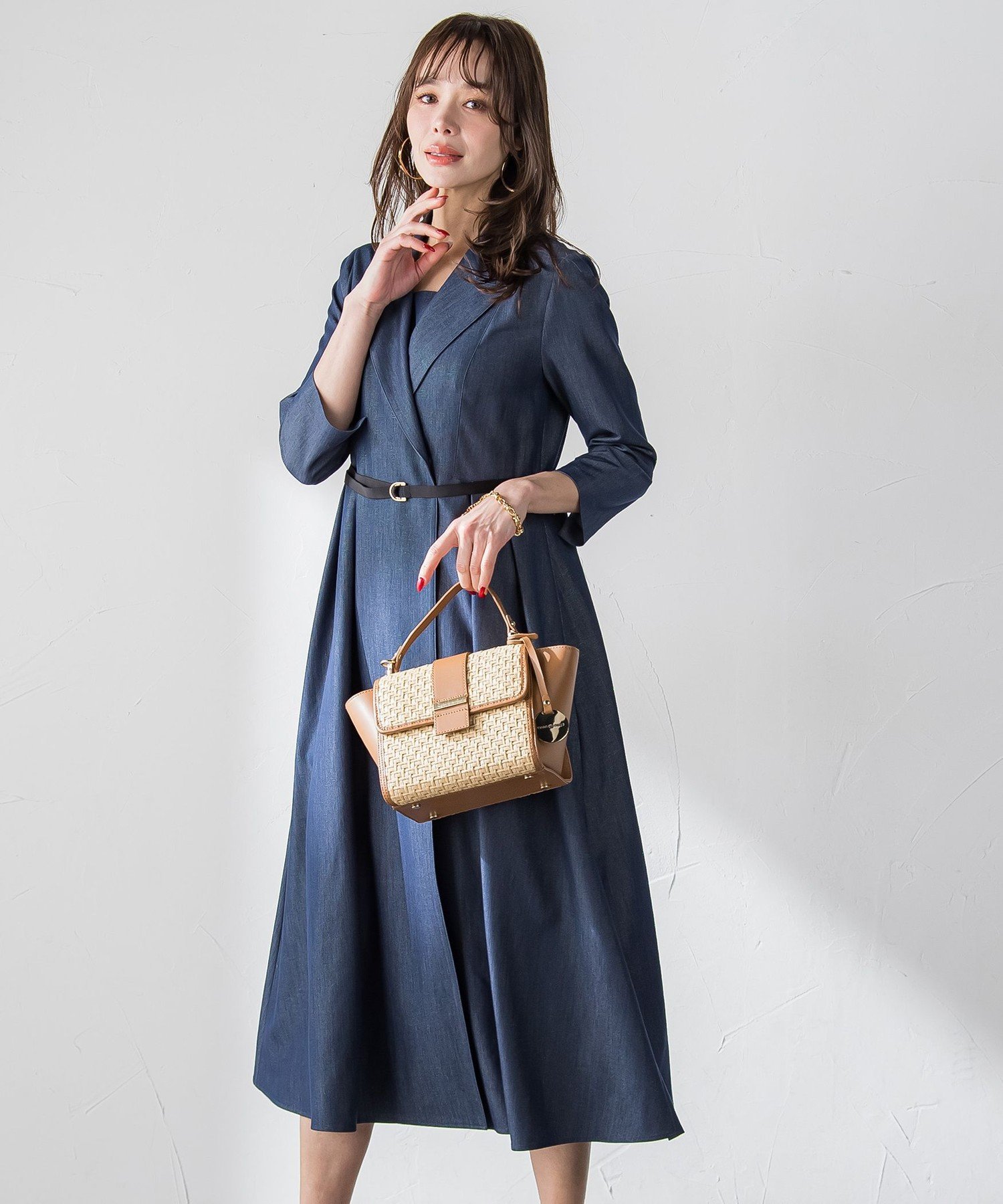 【SALE／30%OFF】Viaggio Blu オーロララメデニムワンピース ビアッジョブルー ワンピース・ドレス ワンピース ブルー ネイビー【送料無料】