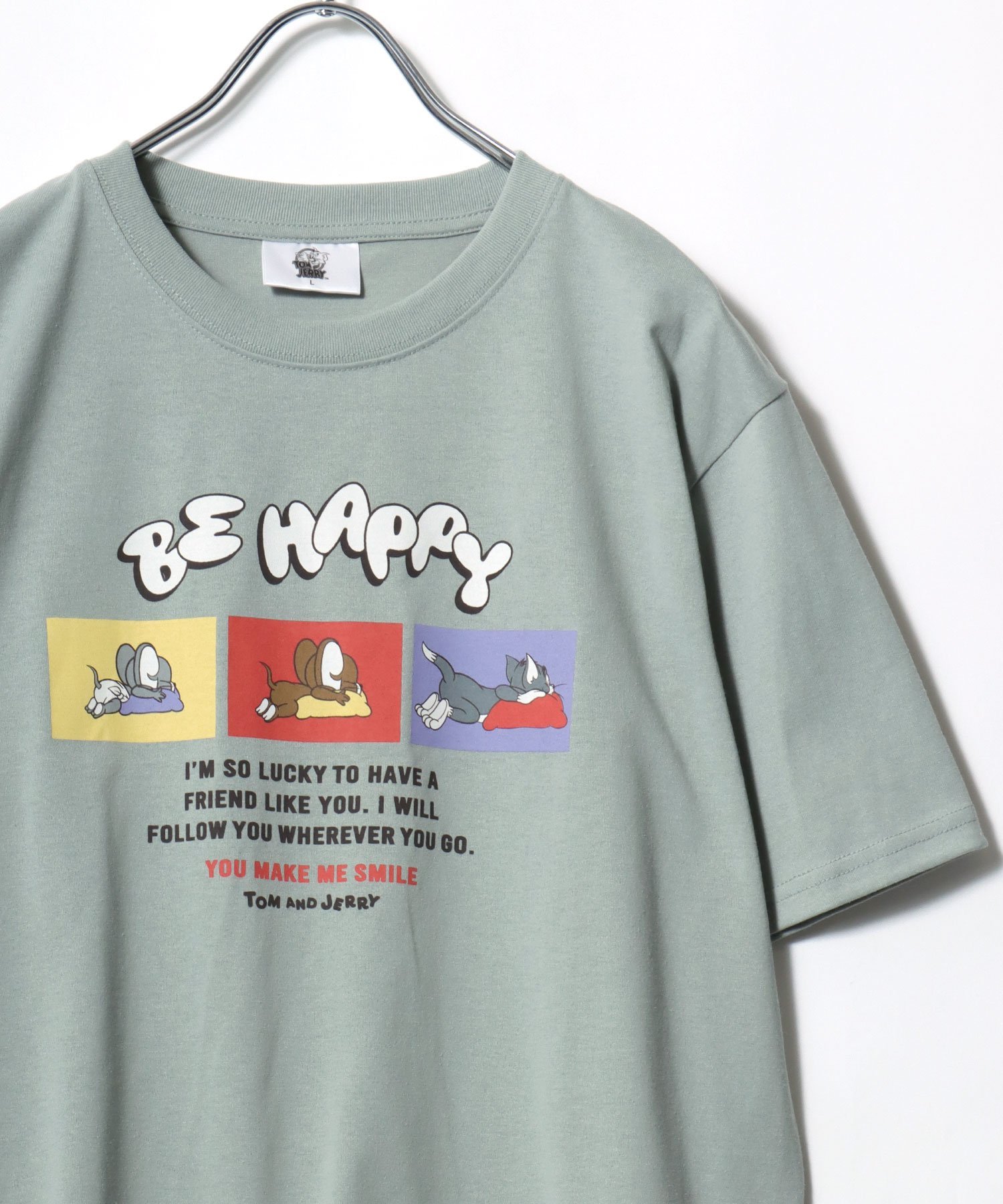 トムとジェリー Tom and Jerry トムとジェリー Tシャツ メンズ キャラクターイラスト フロント バックプリント 半袖ティーシャツ レディース ユニセックス マルカワ トップス カットソー・Tシャツ ブラック グリーン ピンク ホワイト ブルー グレー ブラウン