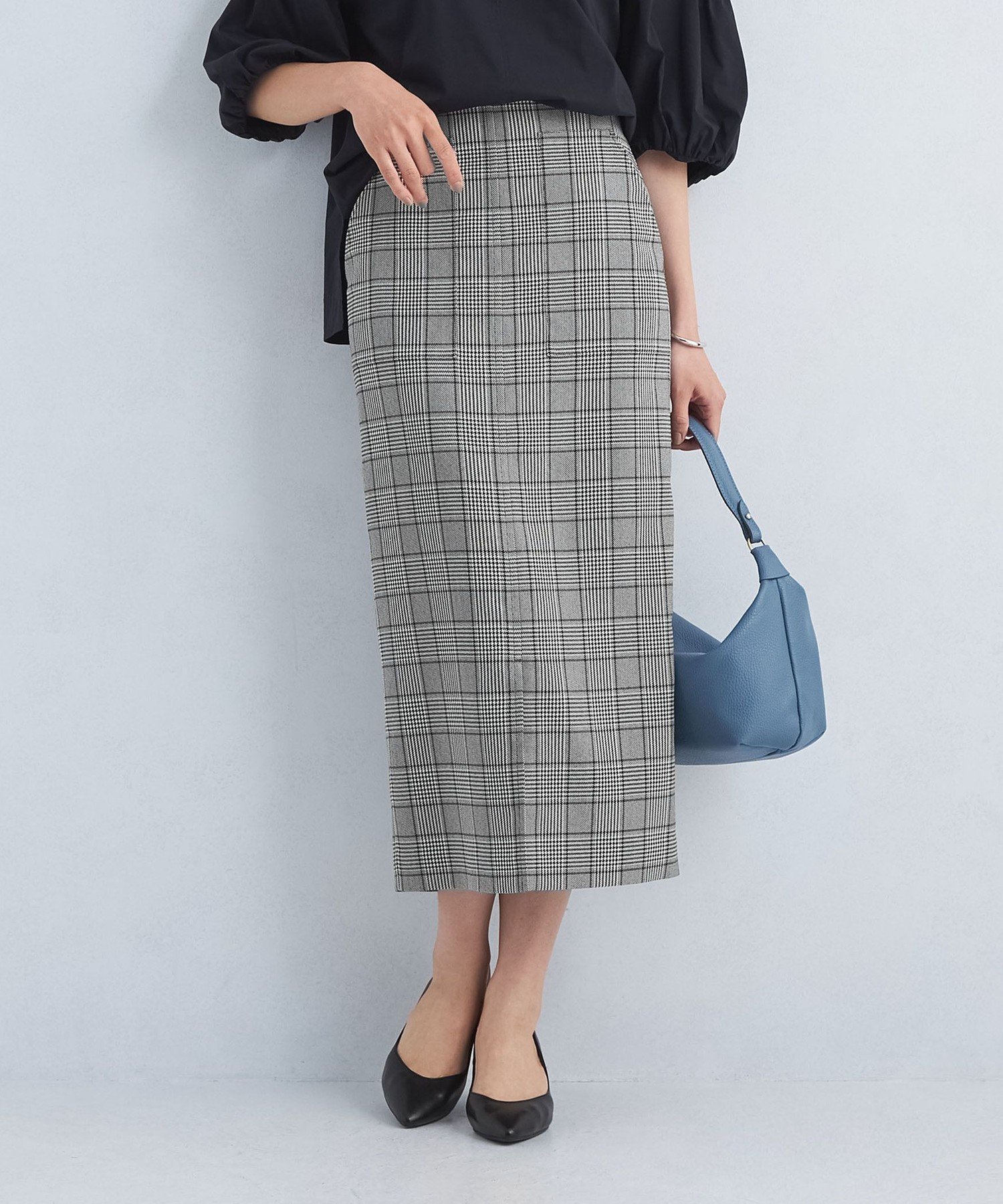 【SALE／10%OFF】UNITED ARROWS green label relaxing [size SHORT/TALLあり]キチントボトムス Iライン チェック スカート ユナイテッドアローズ グリーンレーベルリラクシング スカート ミディアムスカート【送料無料】のサムネイル