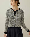 ROPE' スパンコールミックスノーカラーニットジャケット/洗える ロペ ジャケット・アウター その他のジャケット・アウター レッド ブラック【送料無料】