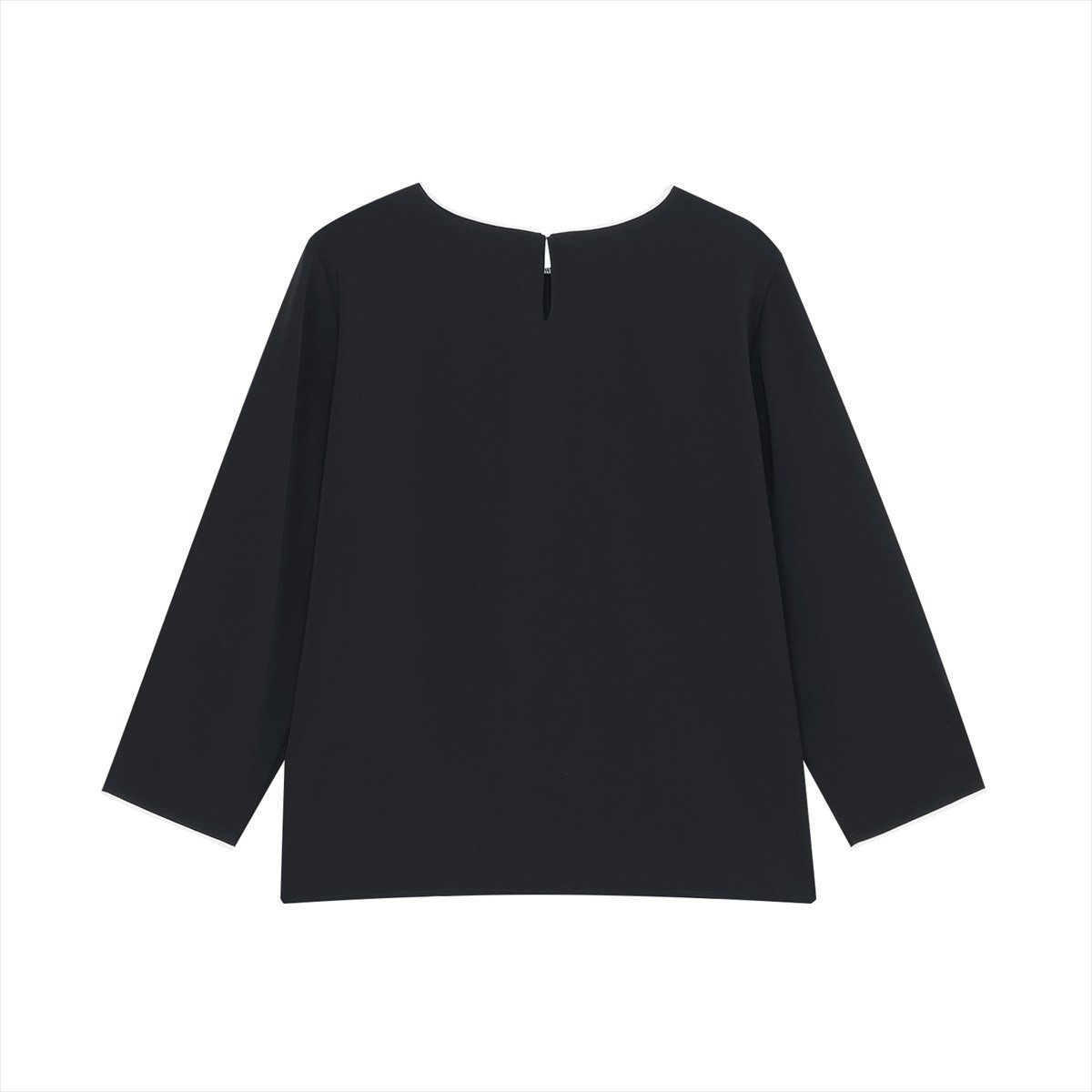 ストレッチジョーゼット 配色クルーネック ブラウス 七分袖 レディース BL02K100YL20R00-20 トーキョーシャツ トップス シャツ・ブラウス ネイビー