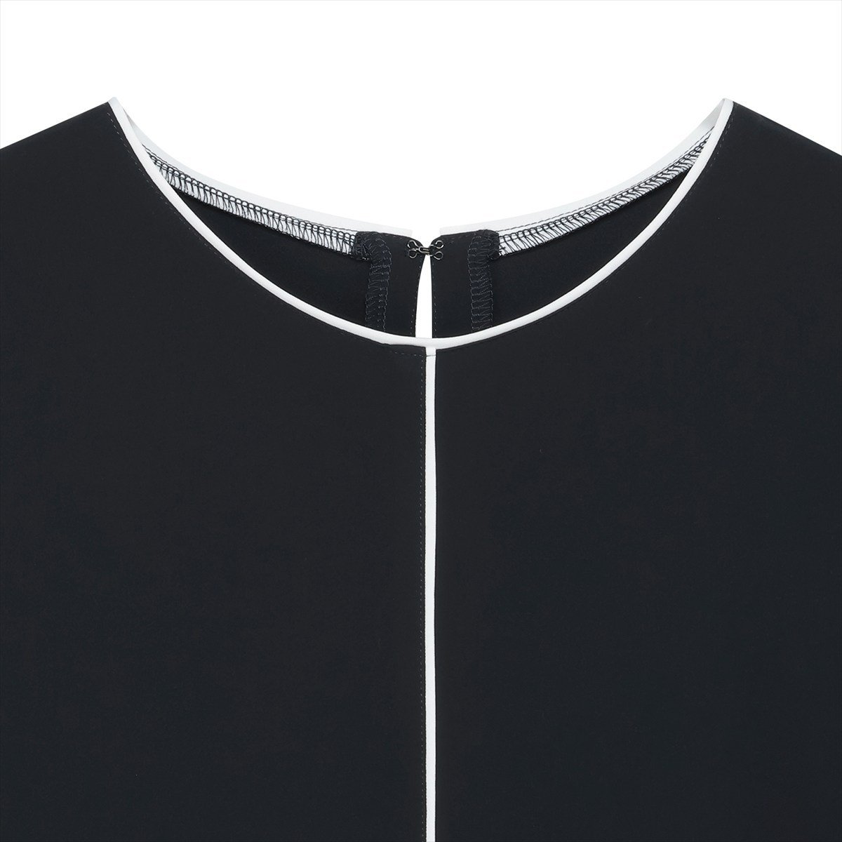 ストレッチジョーゼット 配色クルーネック ブラウス 七分袖 レディース BL02K100YL20R00-20 トーキョーシャツ トップス シャツ・ブラウス ネイビー